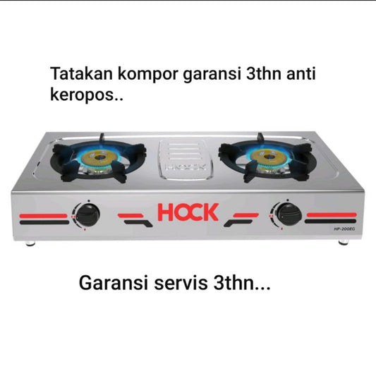 Pekanbaru Kompor Gas Hock 2 Tungku Stainless Hp 200Eg