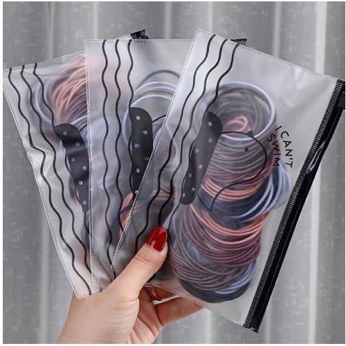 HR- IKAT RAMBUT KOREA 100PCS FREE POUCH Karet Warna Polos Gelang Tali Kunciran Aksesoris Anak Kuncir