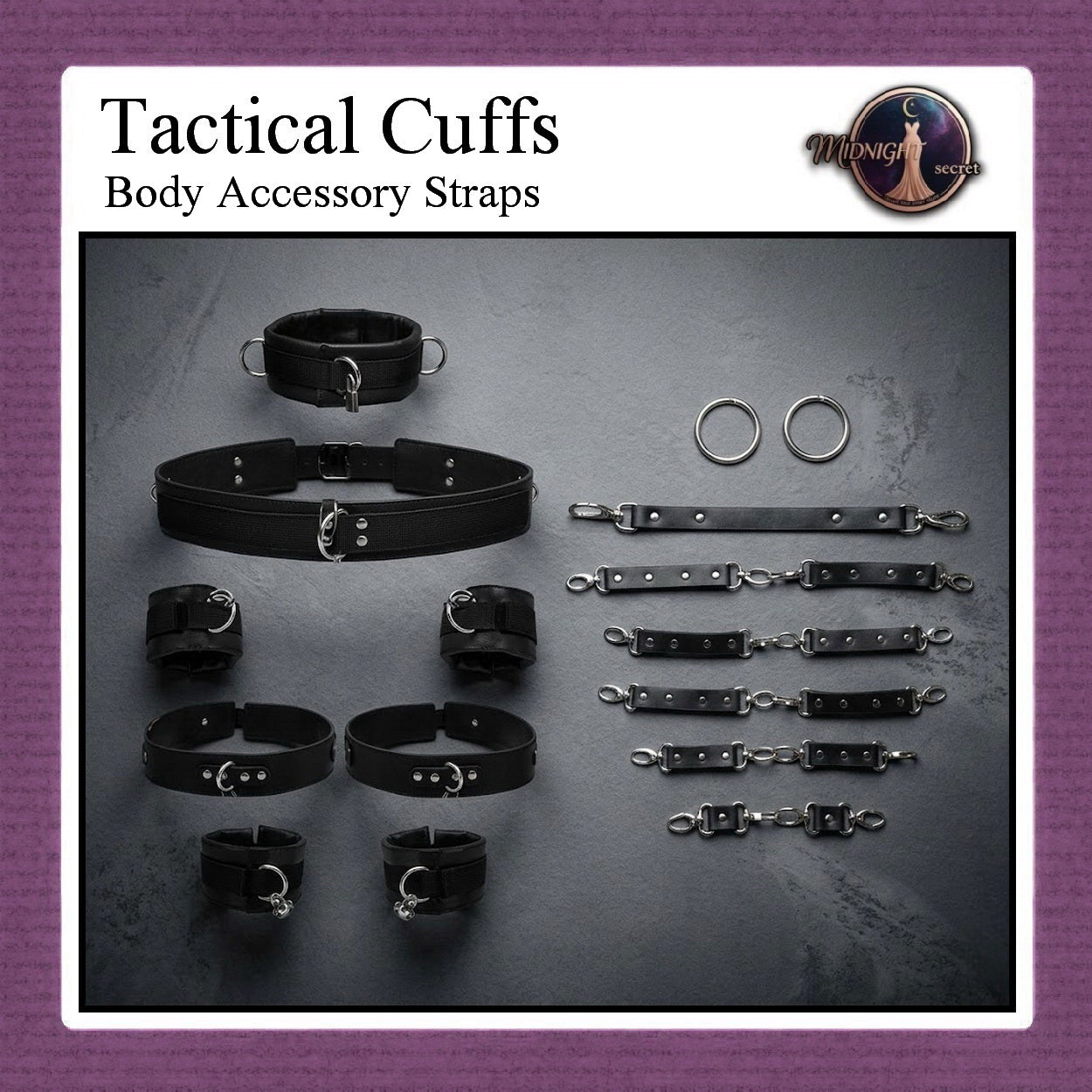 Pekalongan Midnight Tactical Cuffs - Borgol Full Body Accessory Straps BDSM