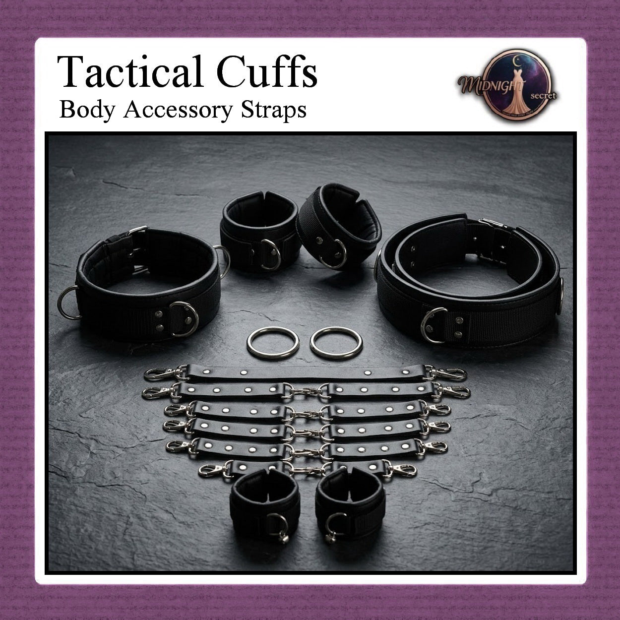 Pekalongan Midnight Tactical Cuffs - Borgol Full Body Accessory Straps BDSM
