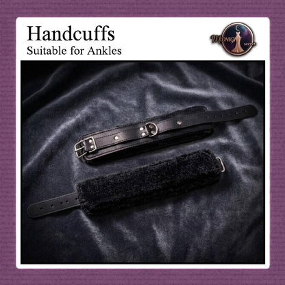 Pekalongan Midnight Handcuffs - Borgol Tangan Velvet PU Leather - Wrist Band