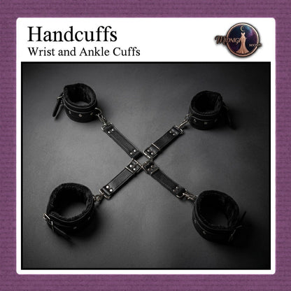 Pekalongan Midnight Handcuffs - Wrist Ankle Cuffs X - Borgol Velvet PU Leather