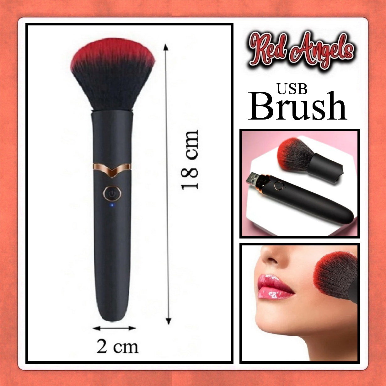 Red Angels Vibrator With Brush Make Up