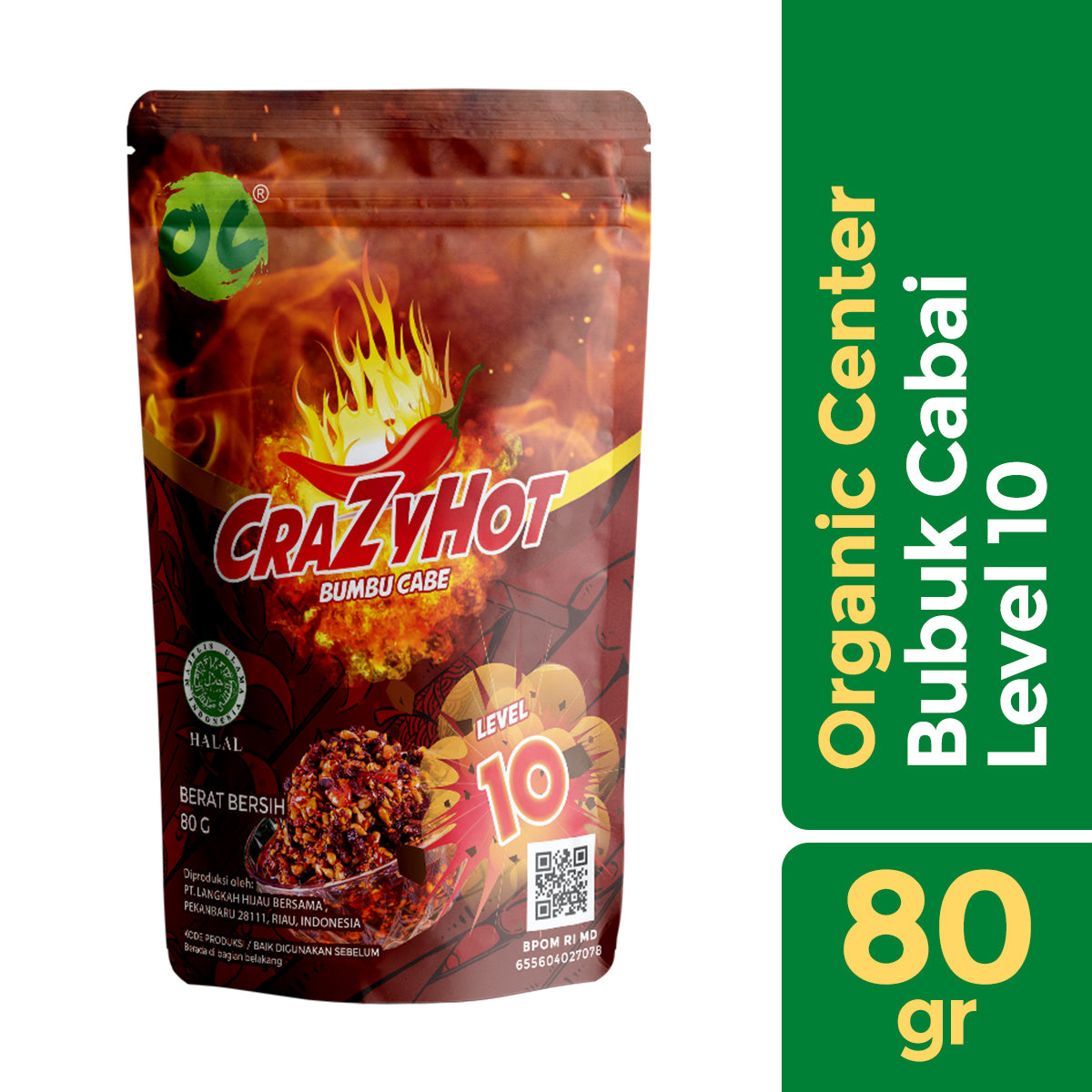 Organic Center Crazy Hot Bumbu Cabe / Chili Powder / Bumbu Cabai Pedas / Spicy Seasoning Powder COD