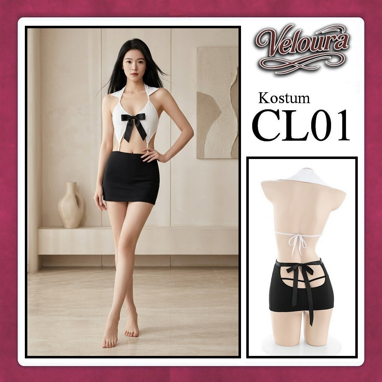 Pekalongan Veloura Pakaian Wanita Kostum Model Seksi -  Setelan Lingerie Seksi CL01