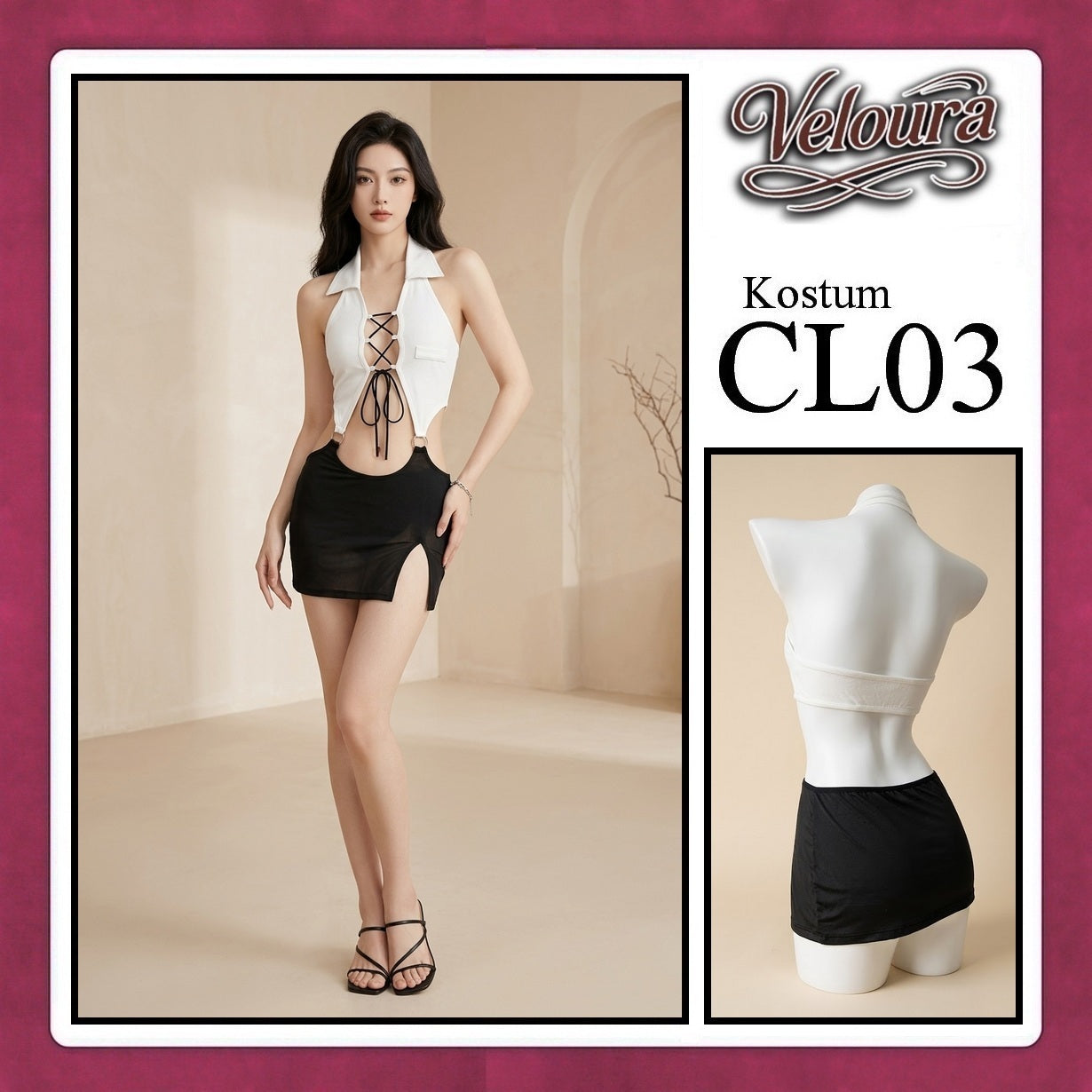 Pekalongan Veloura Pakaian Wanita Setelan Atas Bawah Baju Kostum Lingerie - CL03