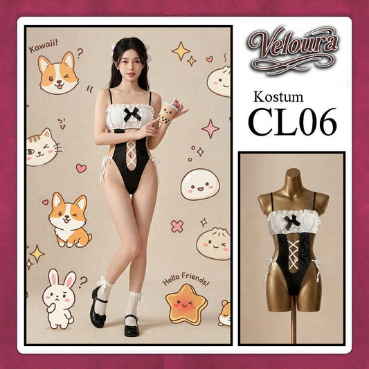 Pekalongan Veloura Pakaian Set Wanita Dress Malam / Pesta / Kostum Cosplay Seksi Transparant Tema - CL06