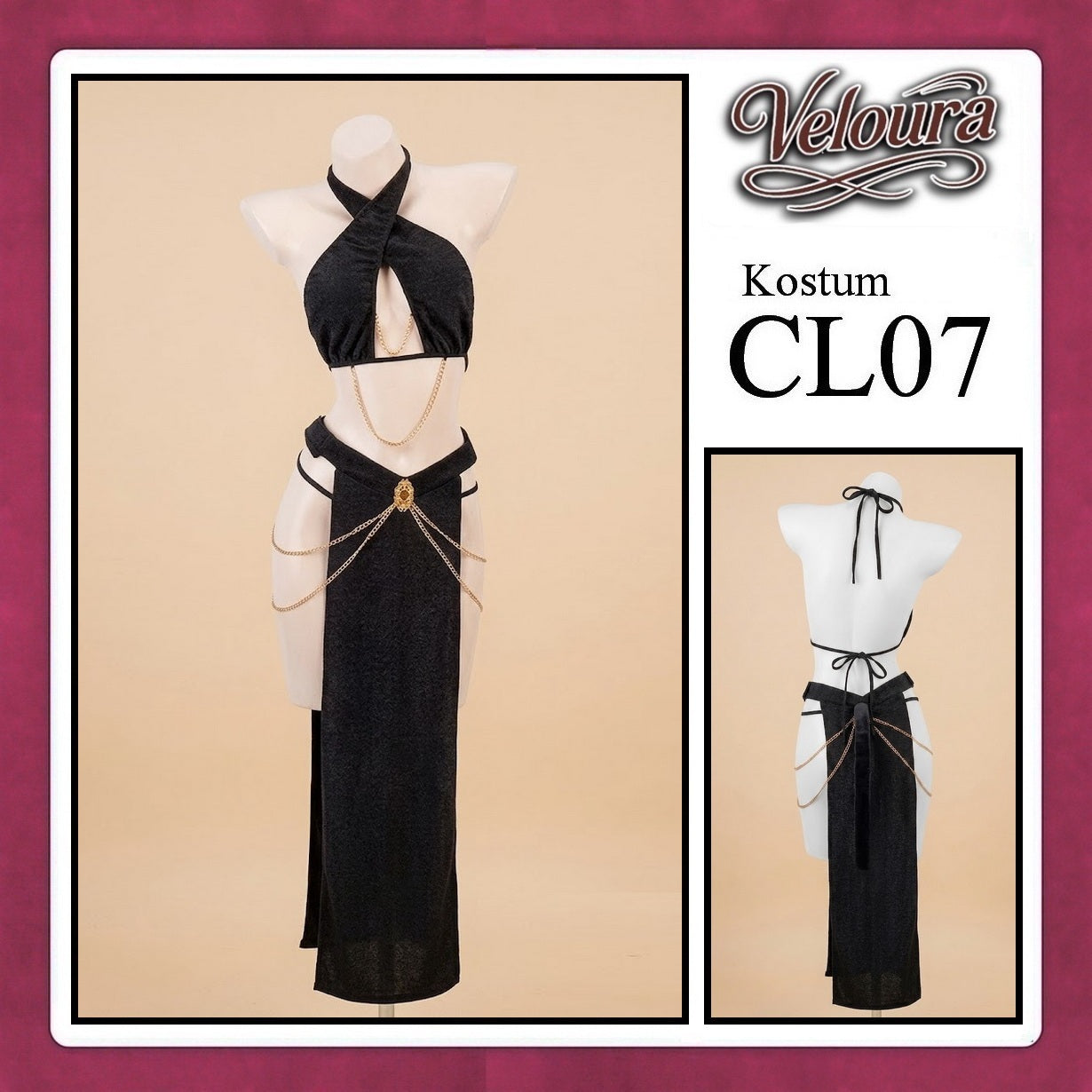 Pekalongan Veloura Sexy Lingerie Pakaian Dress Malam Kostum Egyptian Queen Cleopatra / Assassin - CL07