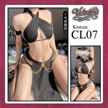 Pekalongan Veloura Sexy Lingerie Pakaian Dress Malam Kostum Egyptian Queen Cleopatra / Assassin - CL07