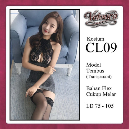 Pekalongan Veloura Sexy Lingerie Pakaian Wanita Dress Malam Kostum Tema Seksi Lady - CL09