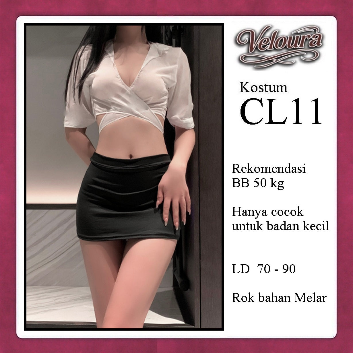 Pekalongan Veloura Pakaian Set Wanita Kemeja Kerja Kostum Tema Sekertaris - CL11