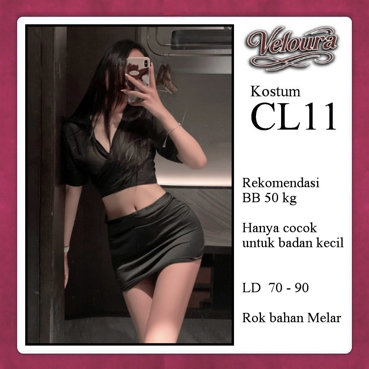 Pekalongan Veloura Pakaian Set Wanita Kemeja Kerja Kostum Tema Sekertaris - CL11