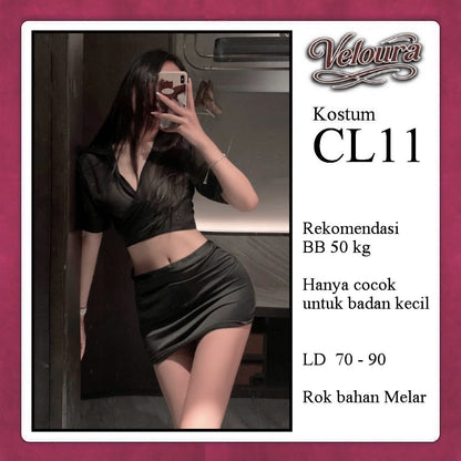 Pekalongan Veloura Pakaian Set Wanita Kemeja Kerja Kostum Tema Sekertaris - CL11