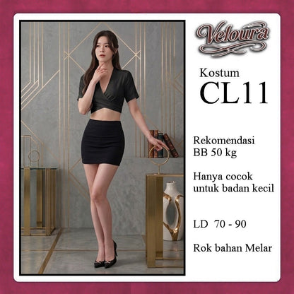 Pekalongan Veloura Pakaian Set Wanita Kemeja Kerja Kostum Tema Sekertaris - CL11