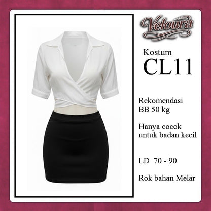 Pekalongan Veloura Pakaian Set Wanita Kemeja Kerja Kostum Tema Sekertaris - CL11