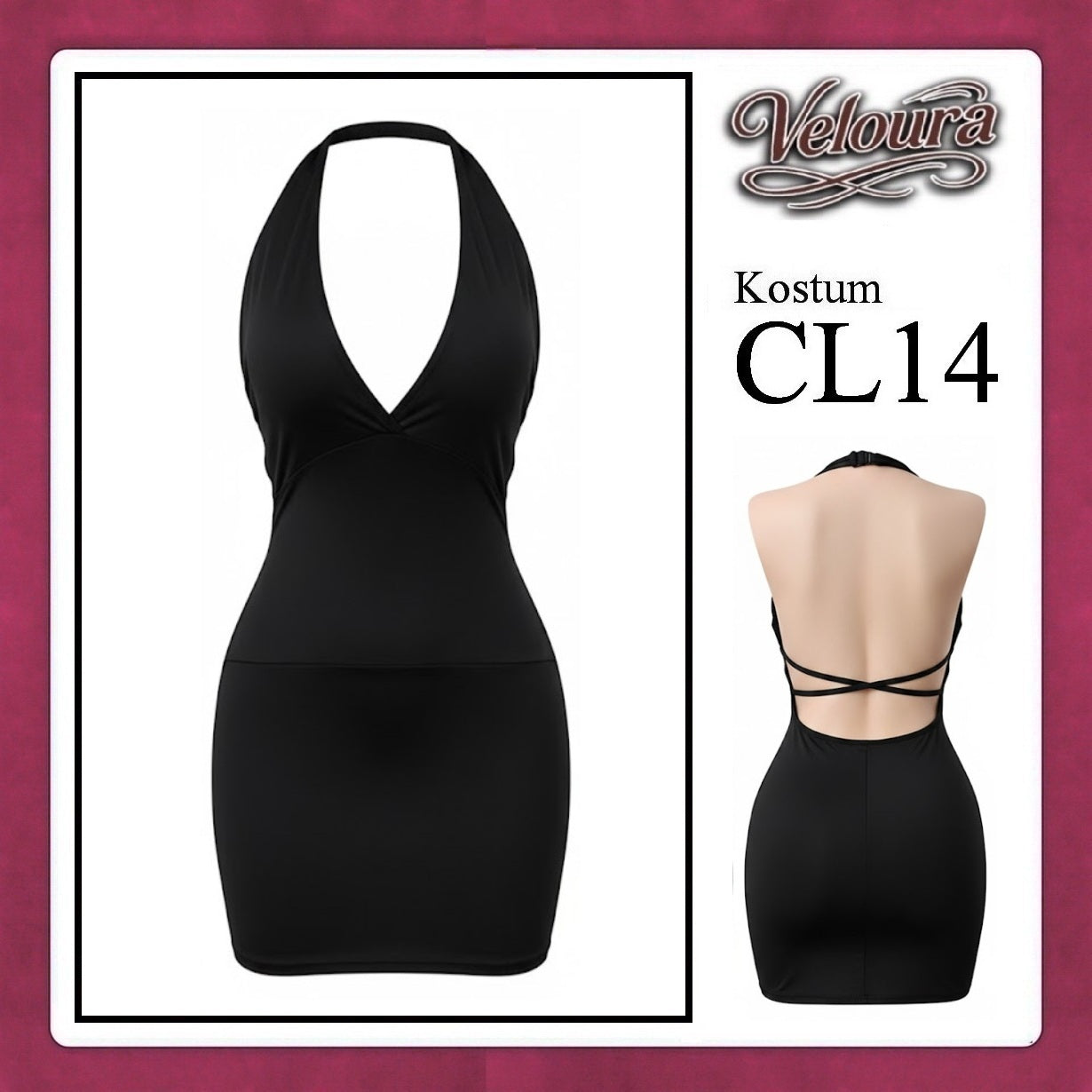 Pekalongan Veloura Pakaian Wanita Set Short Dress Hitam - CL14