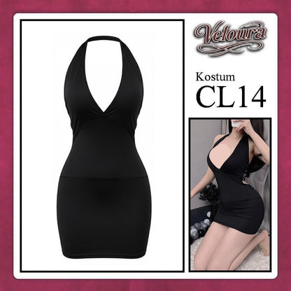 Pekalongan Veloura Pakaian Wanita Set Short Dress Hitam - CL14
