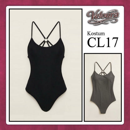 Pekalongan Veloura Pakaian Wanita Sexy Lingerie - CL17 - Cross Back / Black Gray