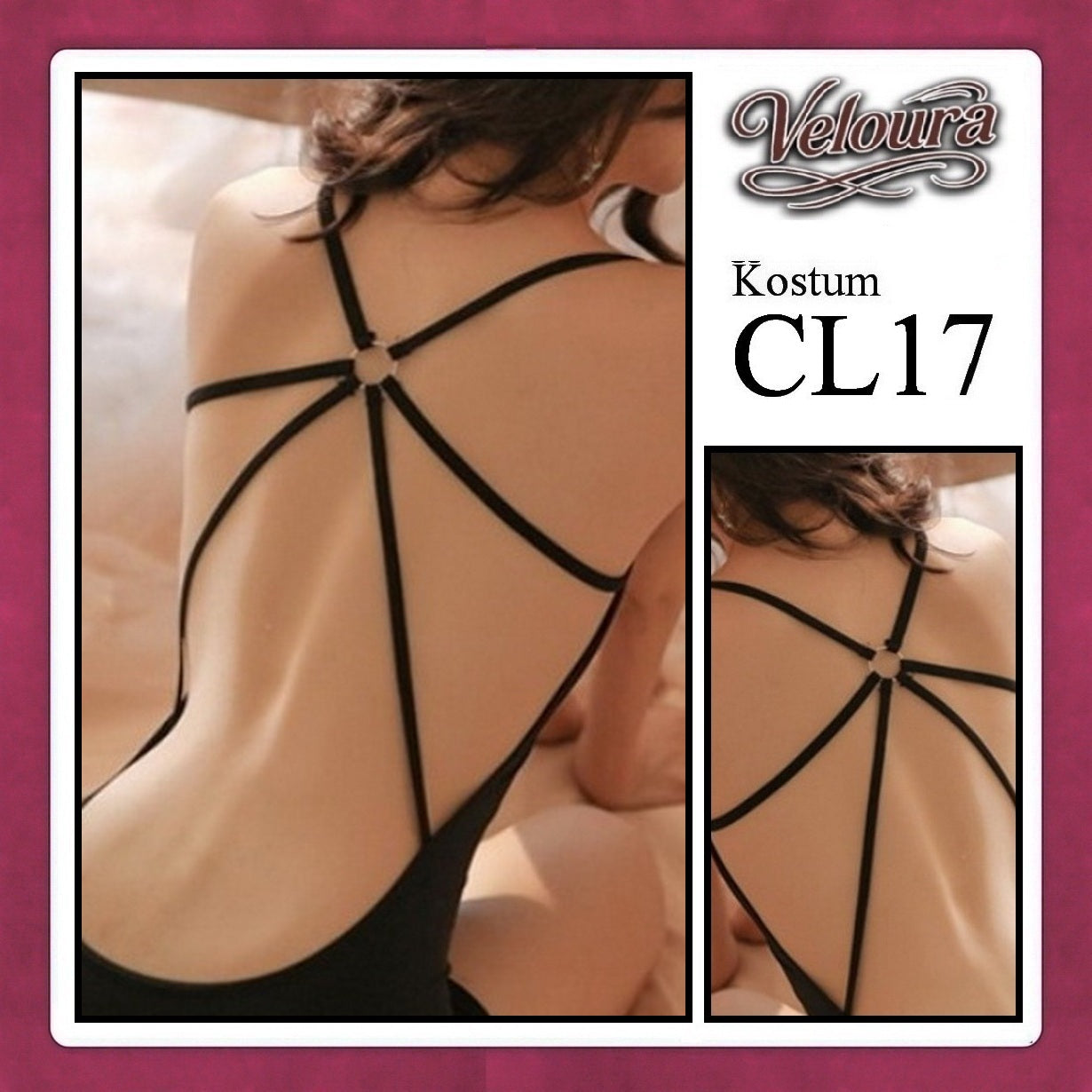 Pekalongan Veloura Pakaian Wanita Sexy Lingerie - CL17 - Cross Back / Black Gray