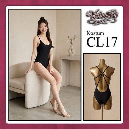 Pekalongan Veloura Pakaian Wanita Sexy Lingerie - CL17 - Cross Back / Black Gray