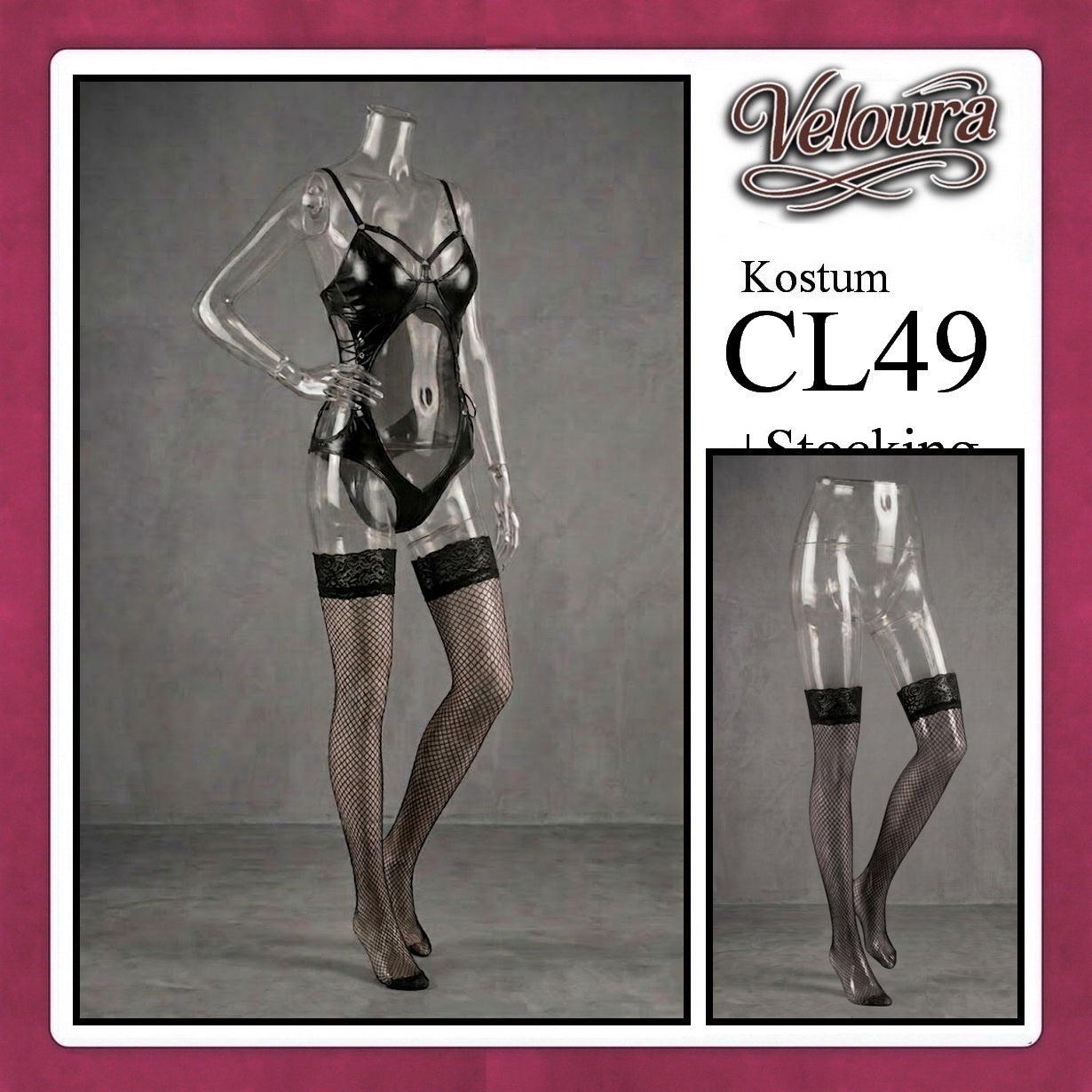 Pekalongan Veloura Sexy Lingerie Pakaian Set Wanita Lingerie Kostum Model Bodysuit - CL49