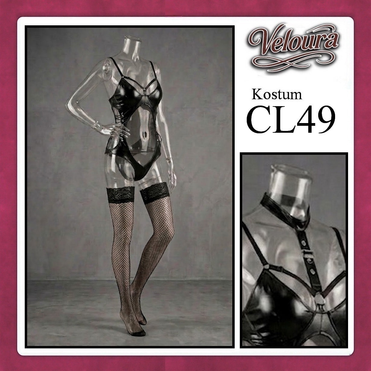 Pekalongan Veloura Sexy Lingerie Pakaian Set Wanita Lingerie Kostum Model Bodysuit - CL49