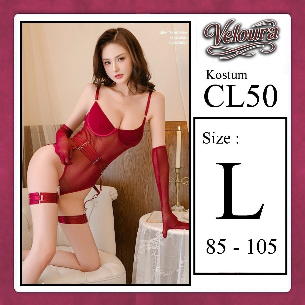 Pekalongan Veloura Pakaian Set Wanita Dress Malam Kostum Seksi Cosplay Tema - CL50