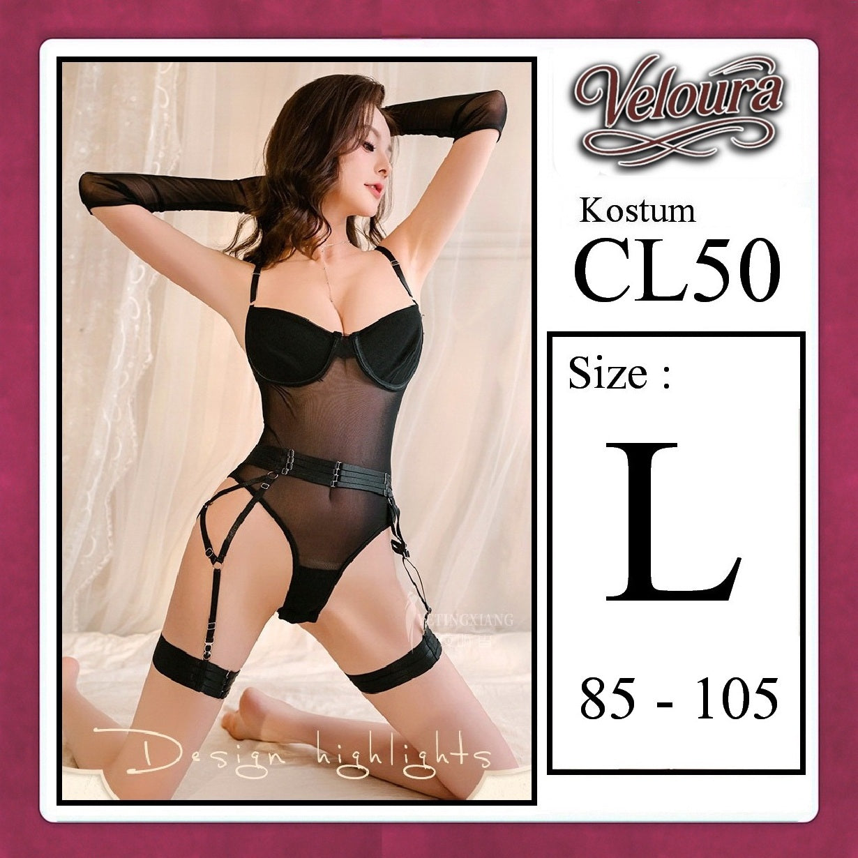 Pekalongan Veloura Pakaian Set Wanita Dress Malam Kostum Seksi Cosplay Tema - CL50
