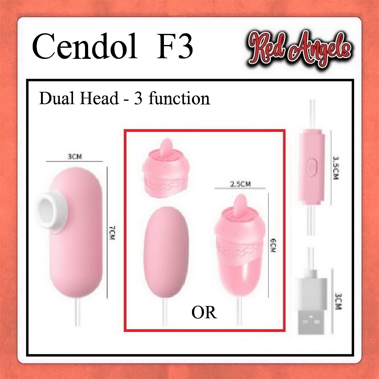 Red Angels Vibrator Cendol 3 in 1 F3 USB Non PSU