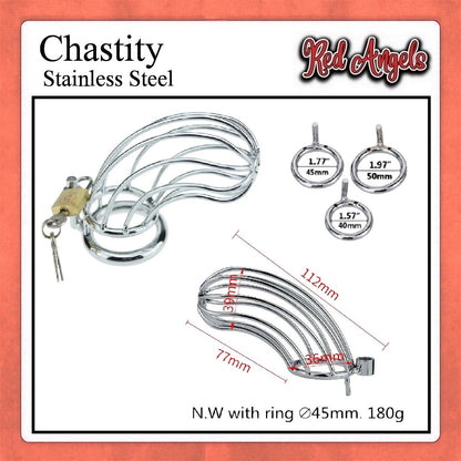 Pekalongan Red Angels Chasity Cage Stainless Pria