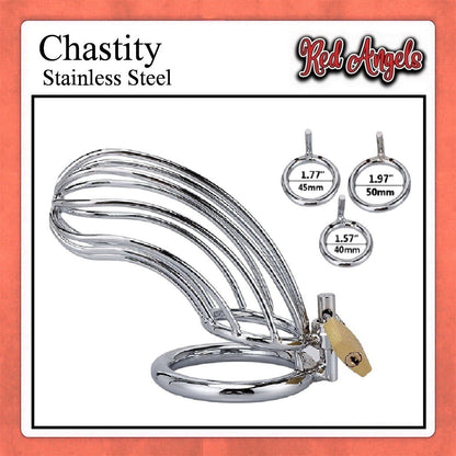 Pekalongan Red Angels Chasity Cage Stainless Pria