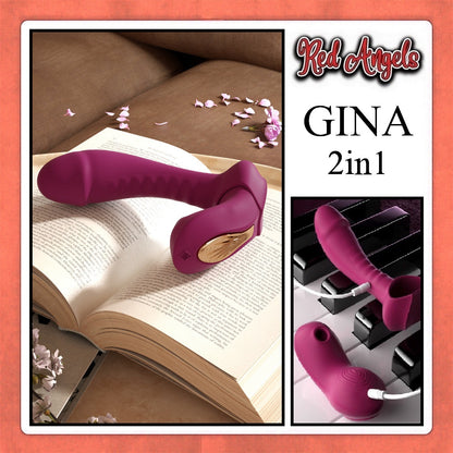 Pekalongan Red Angels Vibrator Gina 2 in 1 Removable With Remote