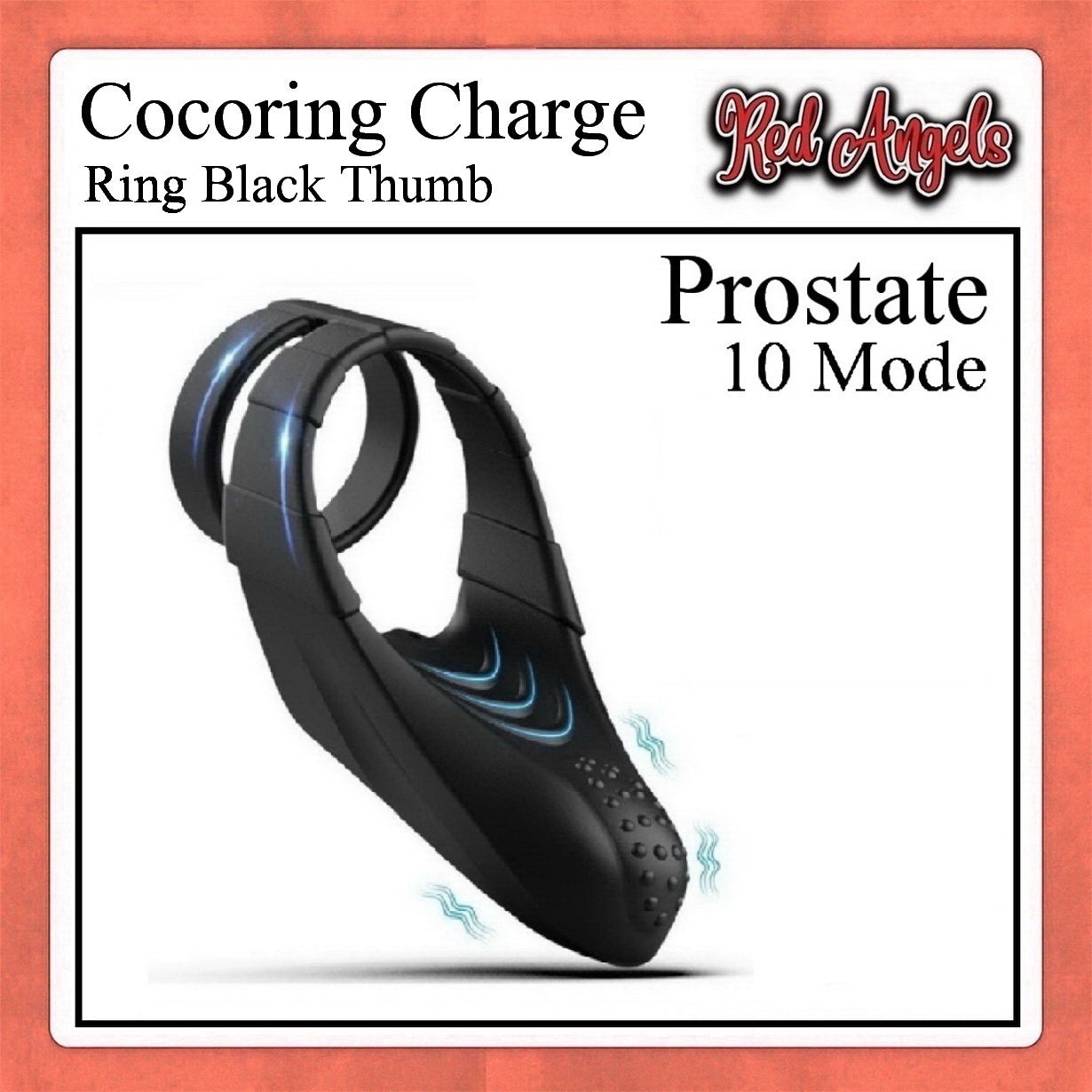 Red Angels Vibrator Cock Ring Thumb Prostate Charge