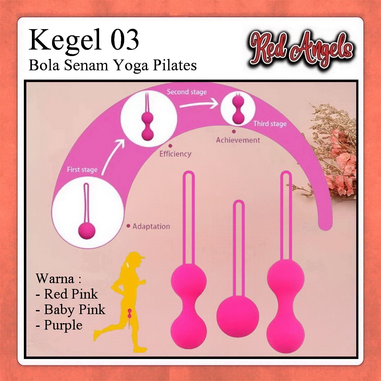 Pekalongan Red Angels Kegel Balls Set 3 Ball