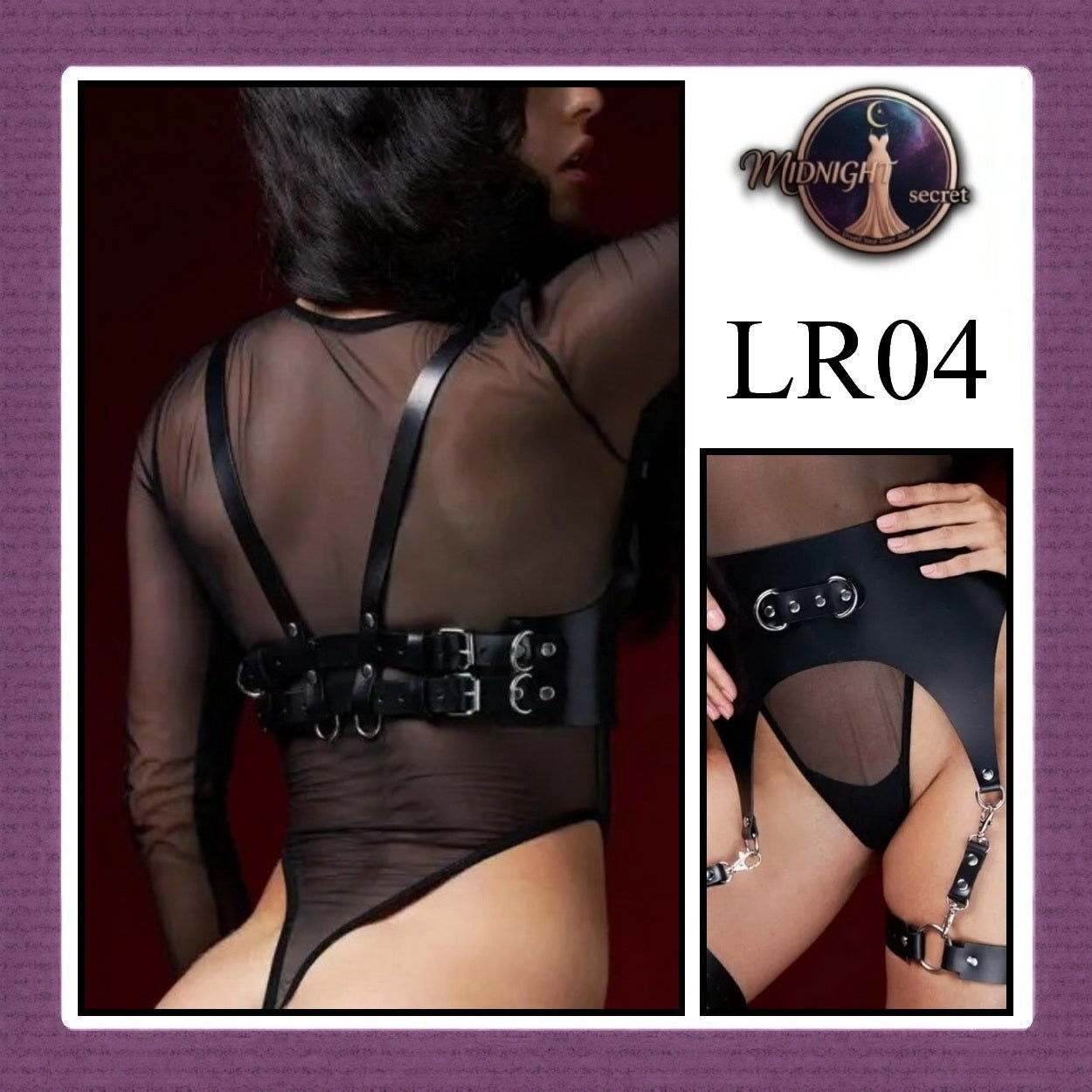 Pekalongan Midnight Body Sexy Harness LR04 - Lingerie Fashion Gothic Streetwear PU Leather