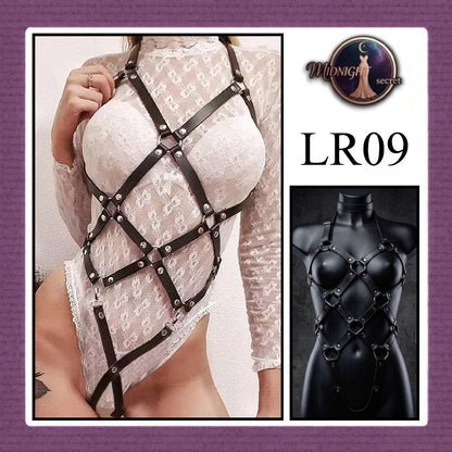 Pekalongan Midnight Body Sexy Harness LR09 - Lingerie Fashion Gothic Streetwear PU Leather