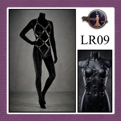 Pekalongan Midnight Body Sexy Harness LR09 - Lingerie Fashion Gothic Streetwear PU Leather