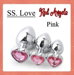 Pekalongan Midnight Stainless Steel Diamond SS Plug Love Pink