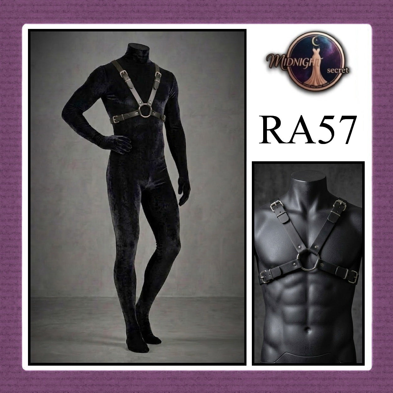 Pekalongan Midnight Body Sexy Harness RA57 - Lingerie Fashion Gothic Streetwear PU Leather