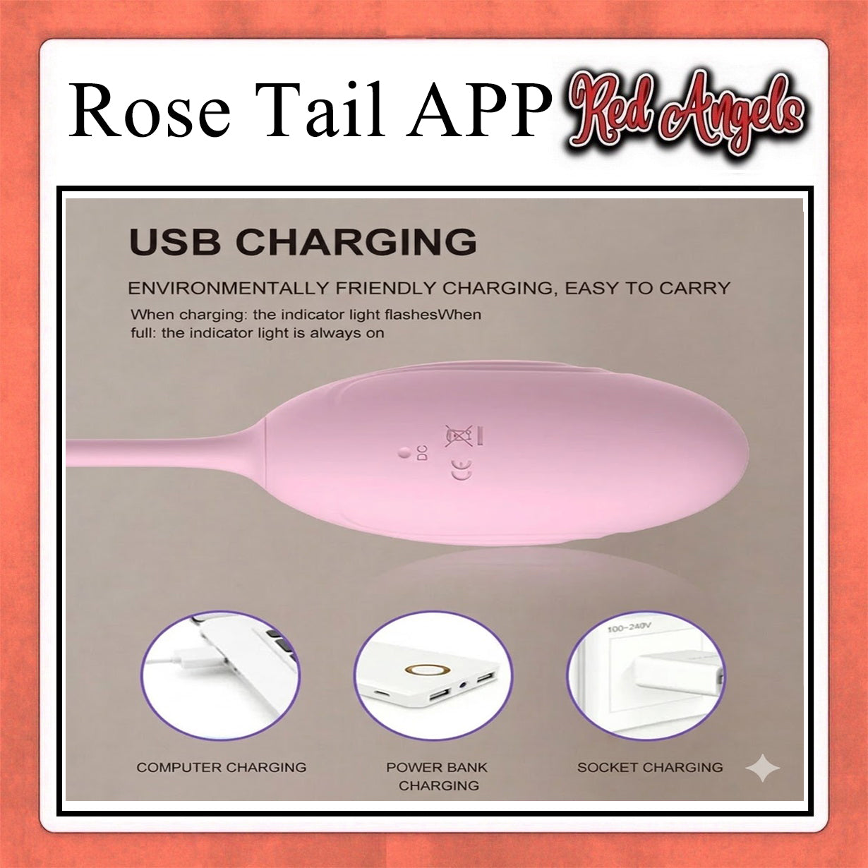 Pekalongan Red Angels Vibrator Alat Getar Wanita ROSE TAIL APP