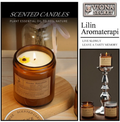 Lilin Aromaterapi Scented Candle Romantis , Wax 100gr / Pewangi Ruangan Aroma Relaksasi