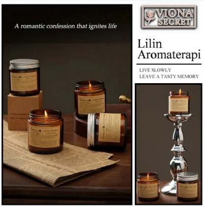 Lilin Aromaterapi Scented Candle Romantis , Wax 100gr / Pewangi Ruangan Aroma Relaksasi