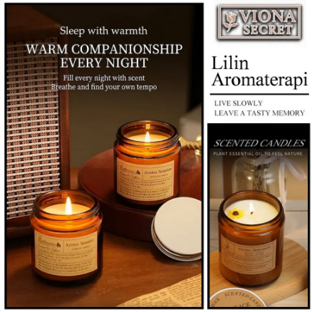 Lilin Aromaterapi Scented Candle Romantis , Wax 100gr / Pewangi Ruangan Aroma Relaksasi