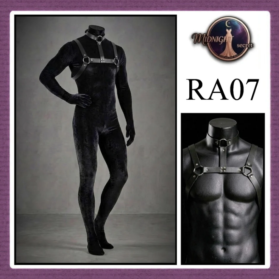 Midnight Body Sexy Harness RA07 - Lingerie Fashion Gothic Streetwear PU Leather
