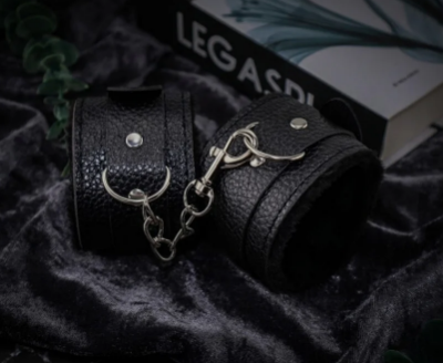 Midnight Handcuffs - Borgol Tangan Velvet PU Leather - Wrist Band