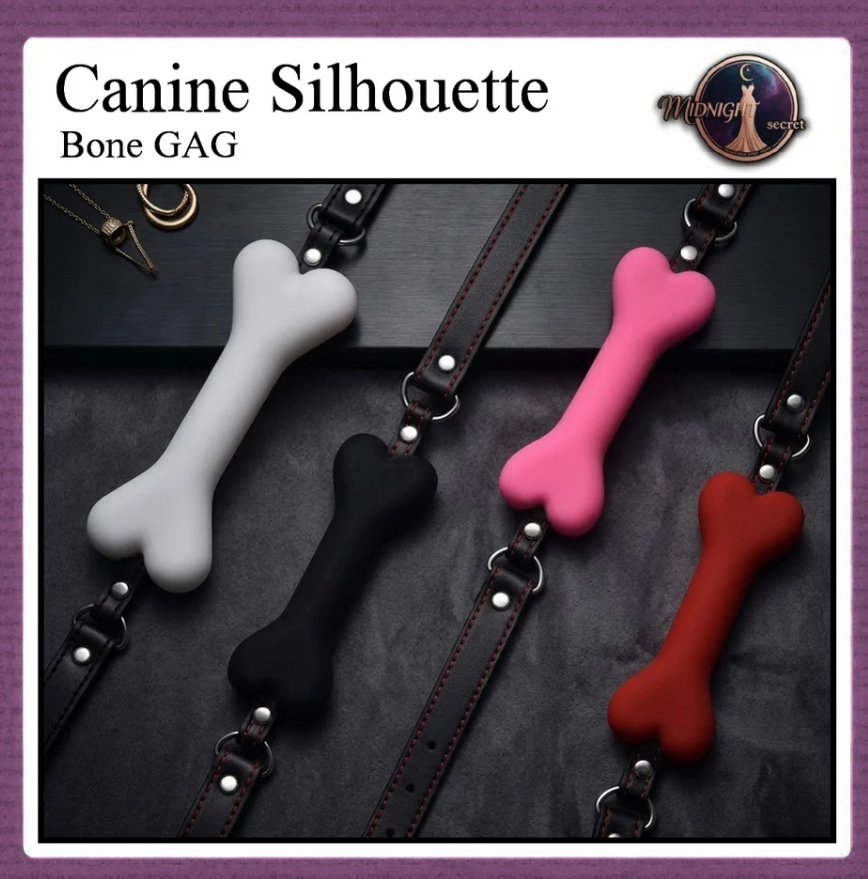 Midnight Mouth GAG - Canin Silhouette Bone Bit - Aksesoris BDSM