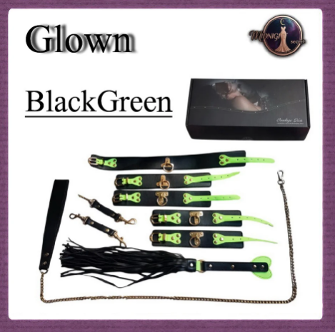Midnight Set Premium BDSM Fashion Toys GLOW IN THE DARK Black Green