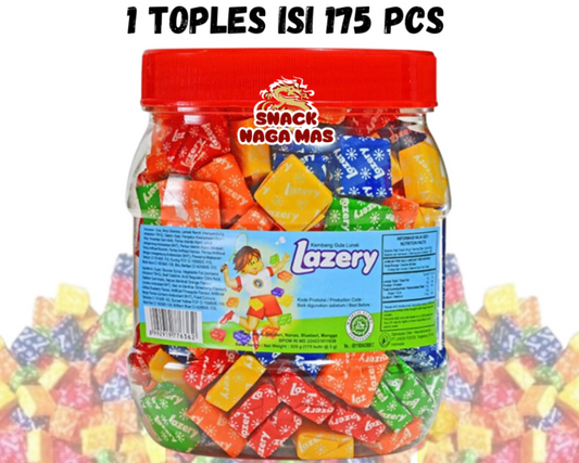 Permen Lazery Yogurt Flavoured Candy / Kembang Gula Lunak Campuran Sugus Rasa Stroberi, Jeruk, Nanas