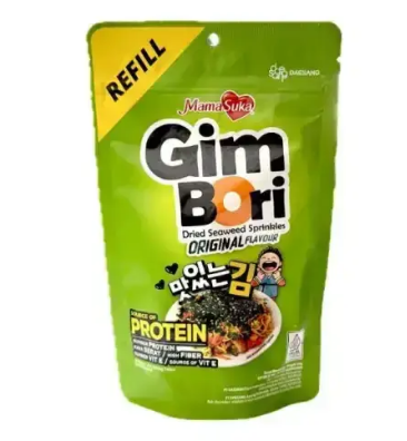 Mamasuka Gim Bori Dried Seaweed Sprinkles, Rumput Laut Rasa Original, Pedas, Extra Spicy, & Bulgogi
