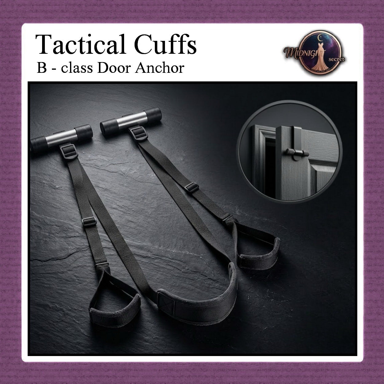 Pekalongan Midnight Tactical Cuffs - Door Anchor System - B class restraint - Aksesoris BDSM Pintu
